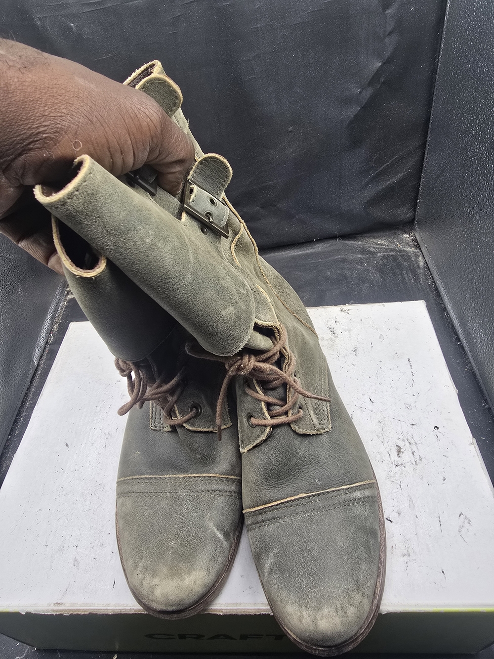 Matisse Olive Green Lace-Up Combat Boots
